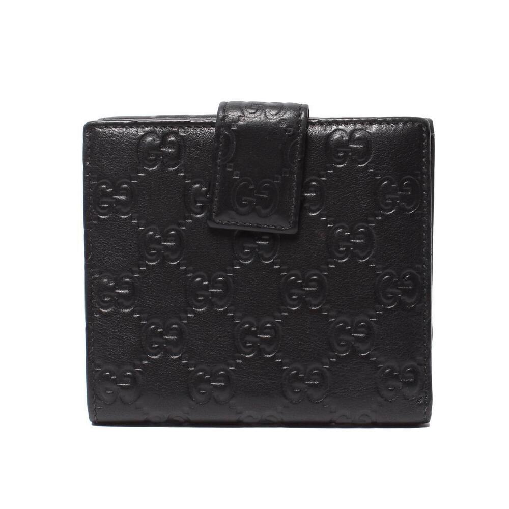 Gucci Bi fold Wallet Double Snap Closure Guccissima